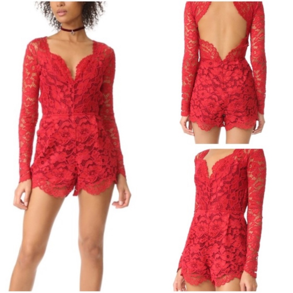 NWOT [LOVERS + FRIENDS] Red Lace Romper